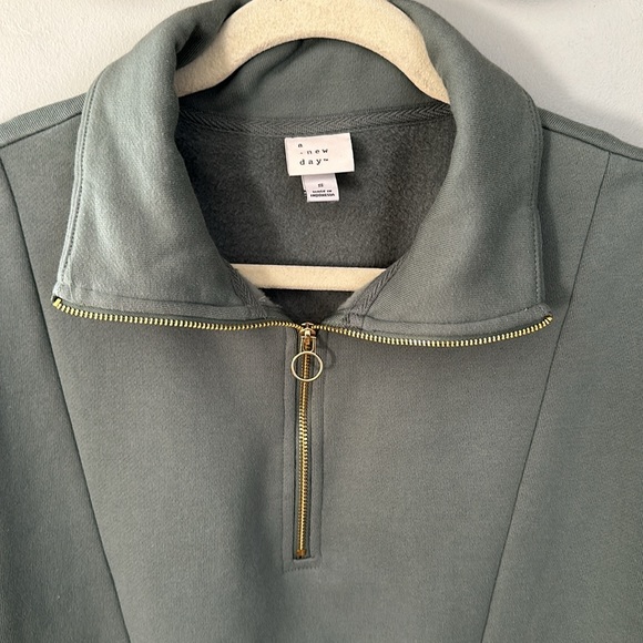 A New Day Teal Quarter Zip Sweatshirt Small - Picture 10 of 14